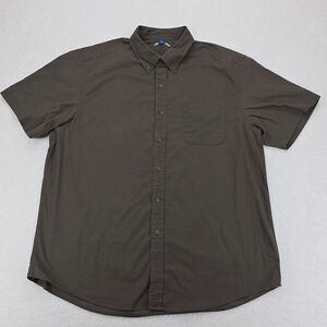 Joes‎ USA Button Up Mens Shirt Short Sleeve Size XL Grey Brown Color
